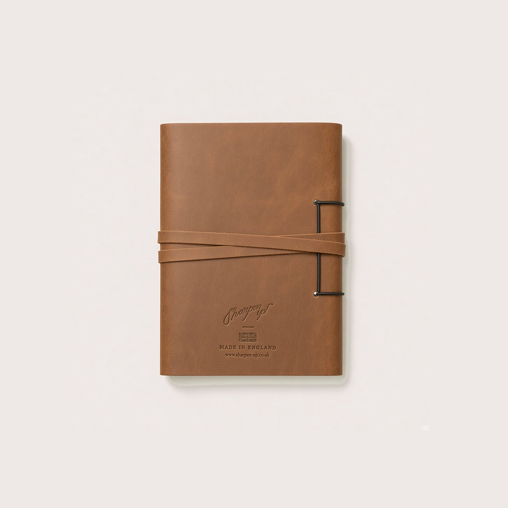 Brown A5 Artisan Leather Journal back cover